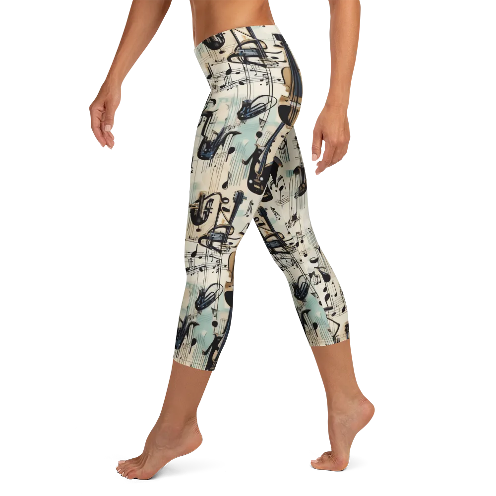 Midnight Symphony on Capri Leggings — Left