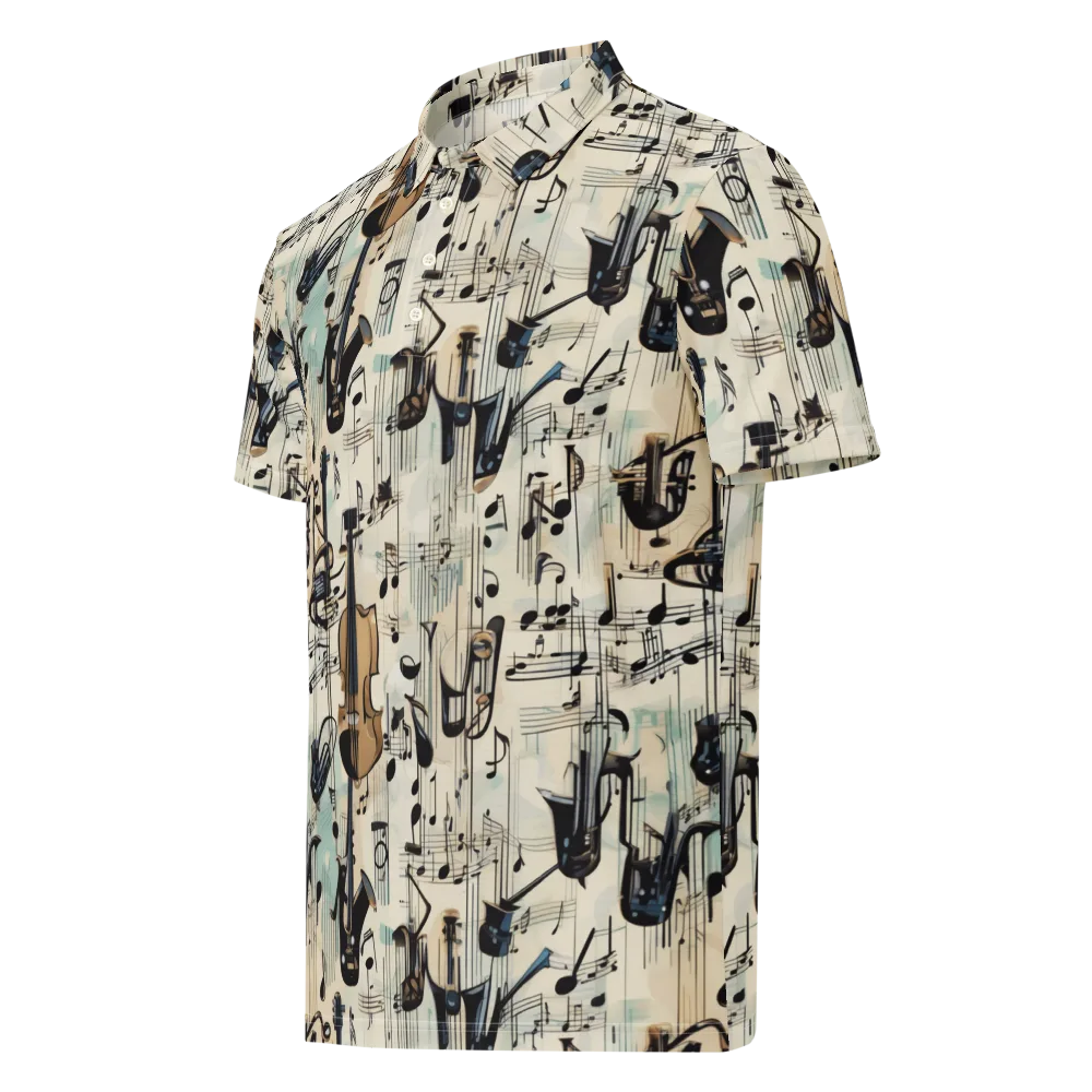 Midnight Symphony on Men's Slim Fit Polo Shirt — Left Front
