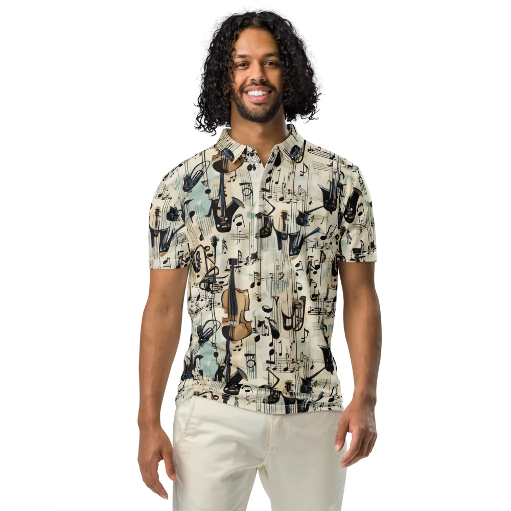 Midnight Symphony on Men's Slim Fit Polo Shirt — Front