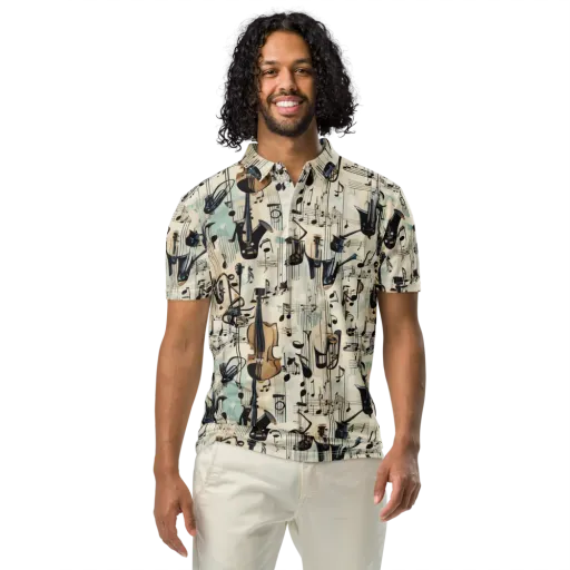 Midnight Symphony on a Men's Slim Fit Polo Shirt