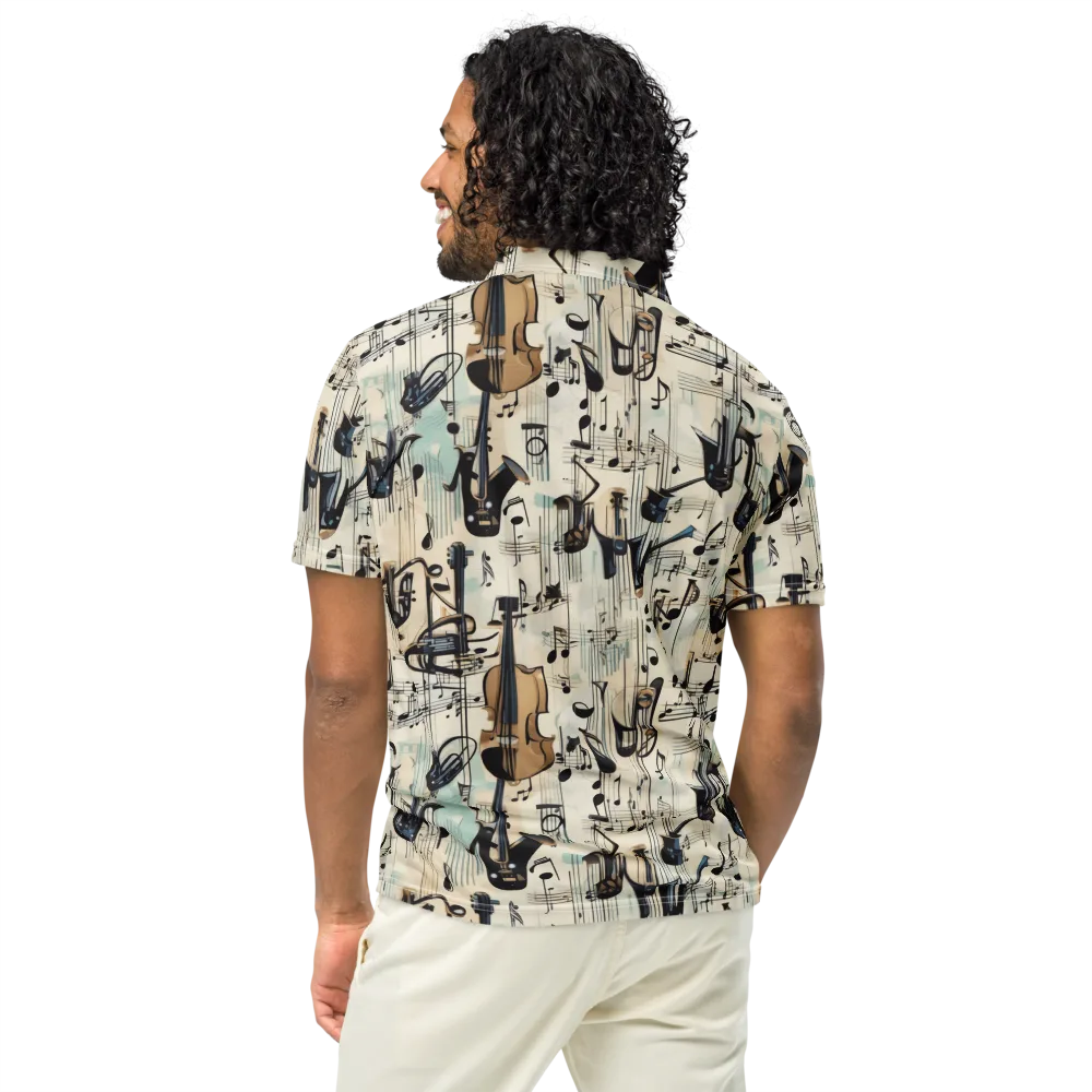 Midnight Symphony on Men's Slim Fit Polo Shirt — Back