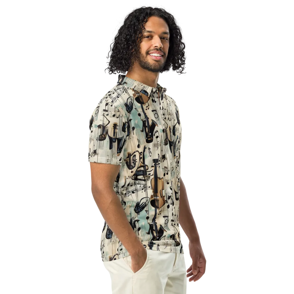 Midnight Symphony on Men's Slim Fit Polo Shirt — Right Front