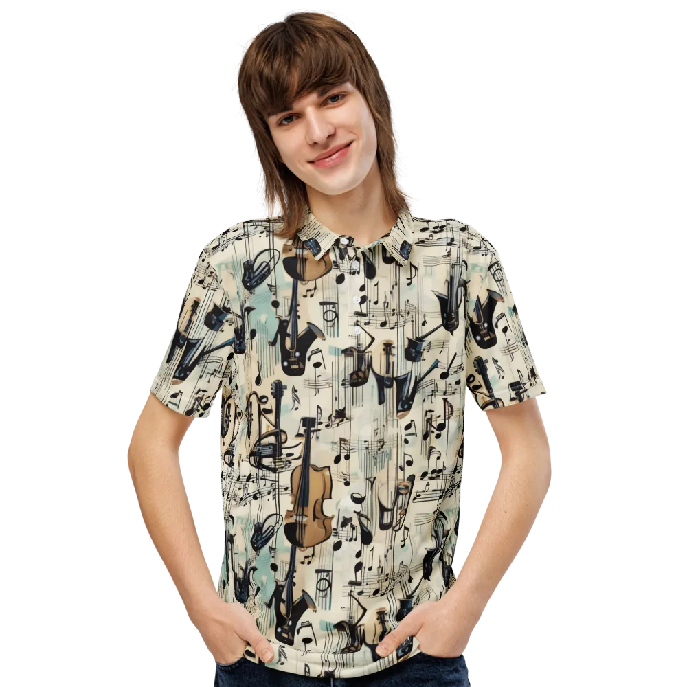 Midnight Symphony on Men's Slim Fit Polo Shirt — Front
