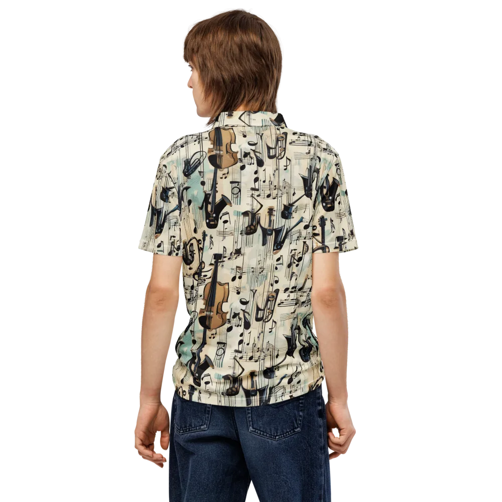 Midnight Symphony on Men's Slim Fit Polo Shirt — Back