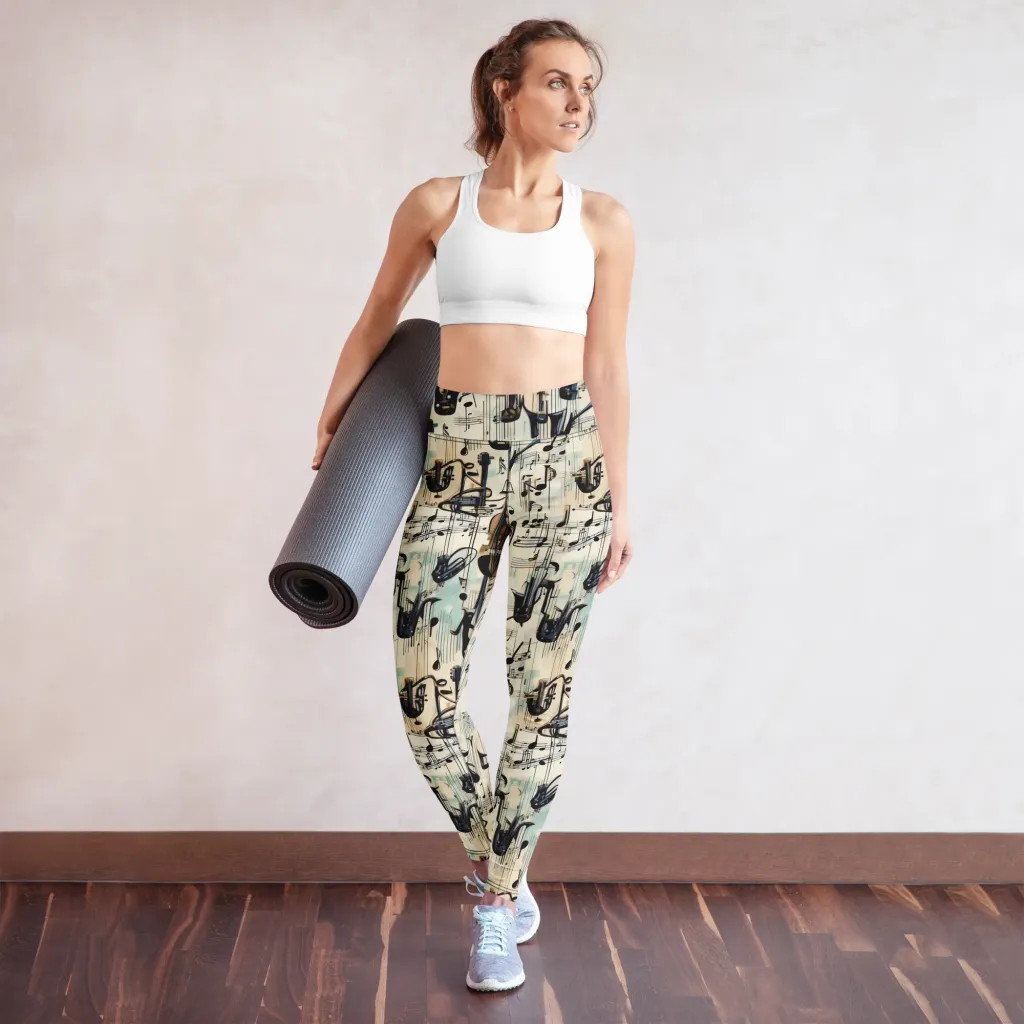 Midnight Symphony on Yoga Leggings — Front