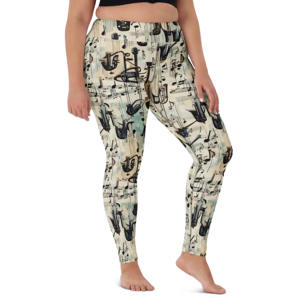 Midnight Symphony on Yoga Leggings — Front