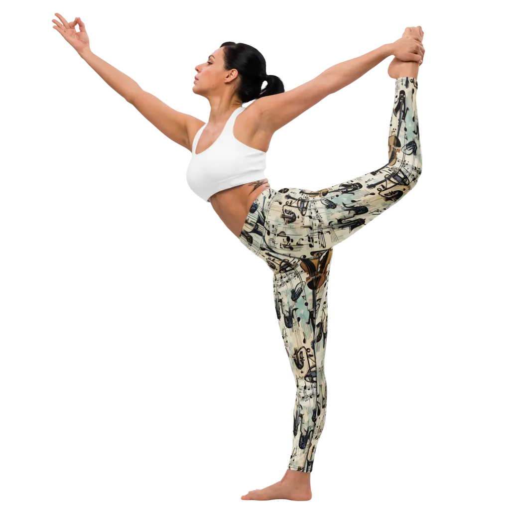 Midnight Symphony on Yoga Leggings — Left