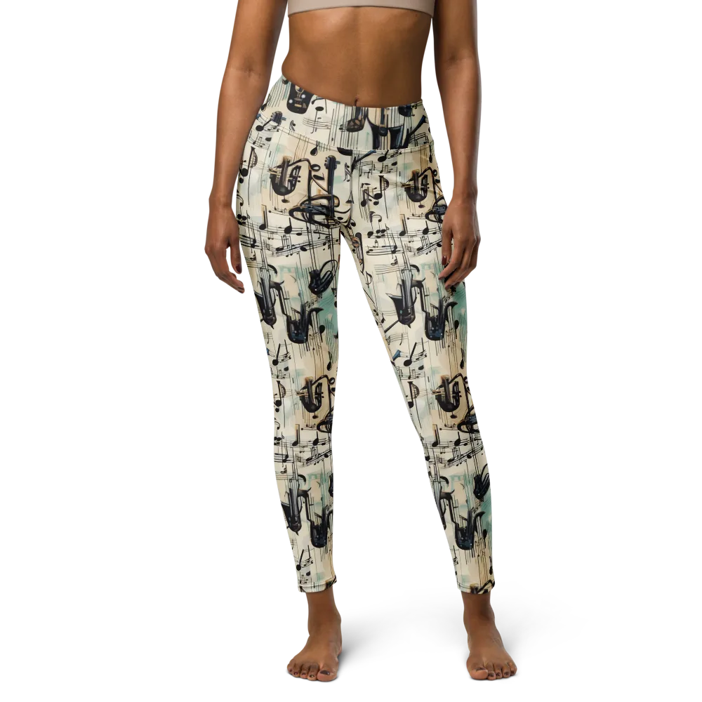 Midnight Symphony on Yoga Leggings — Front