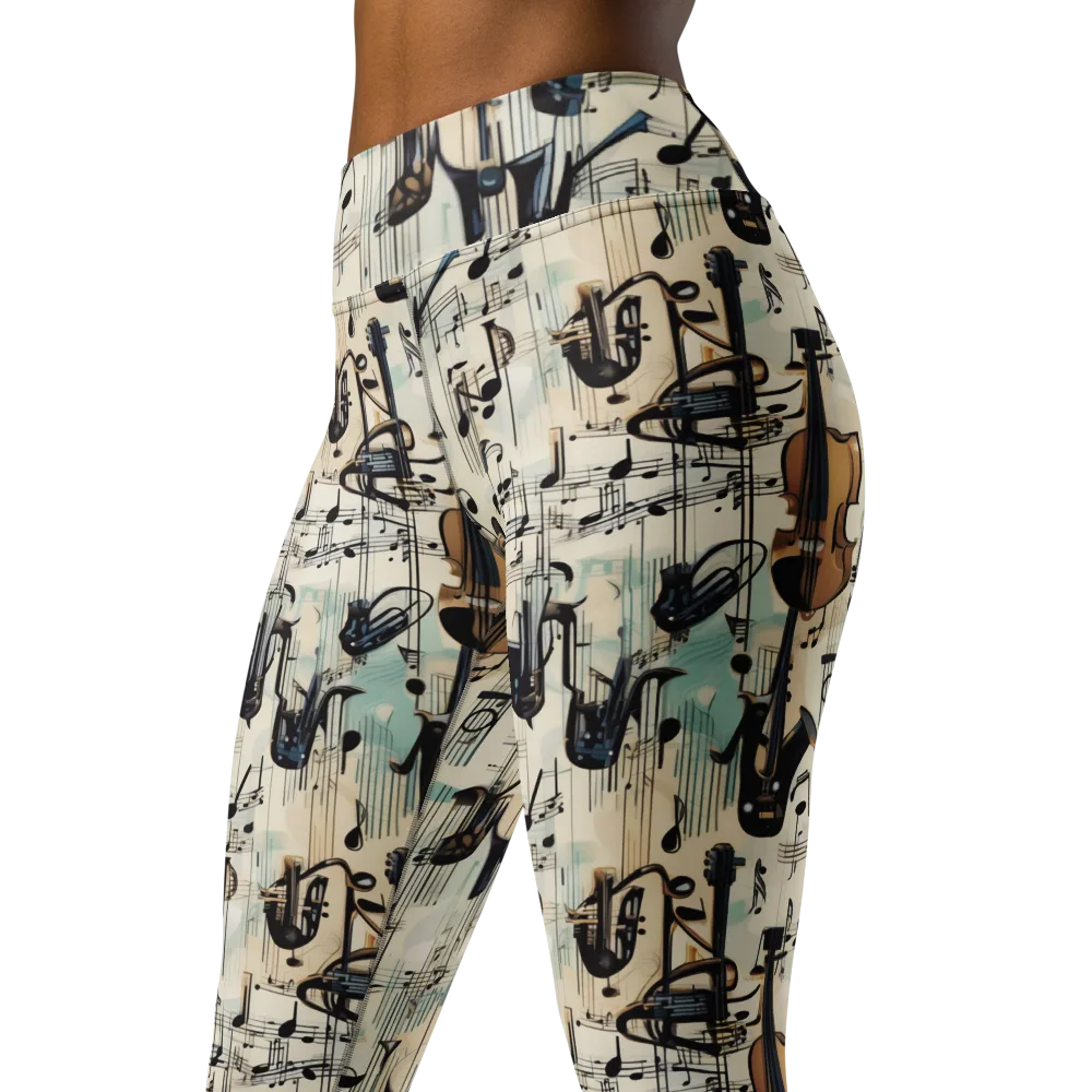 Midnight Symphony on Yoga Leggings — Left Front