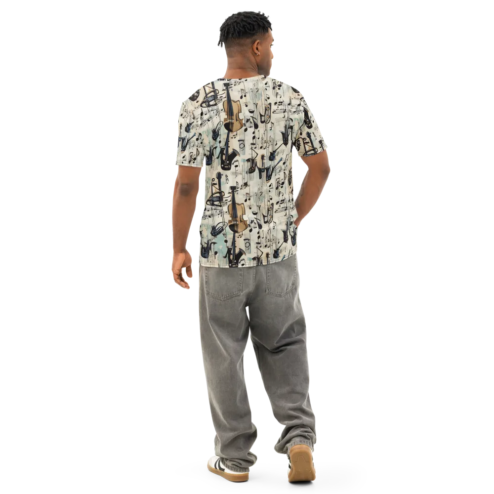 Midnight Symphony on Men's Cotton Crew Neck T-Shirt — Back