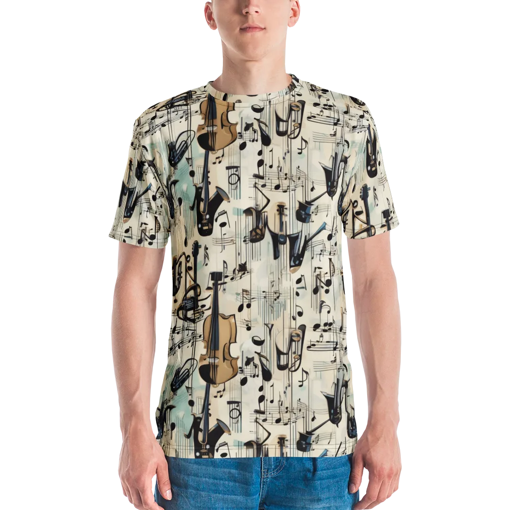 Midnight Symphony on Men's Crew Neck T-Shirt — Front