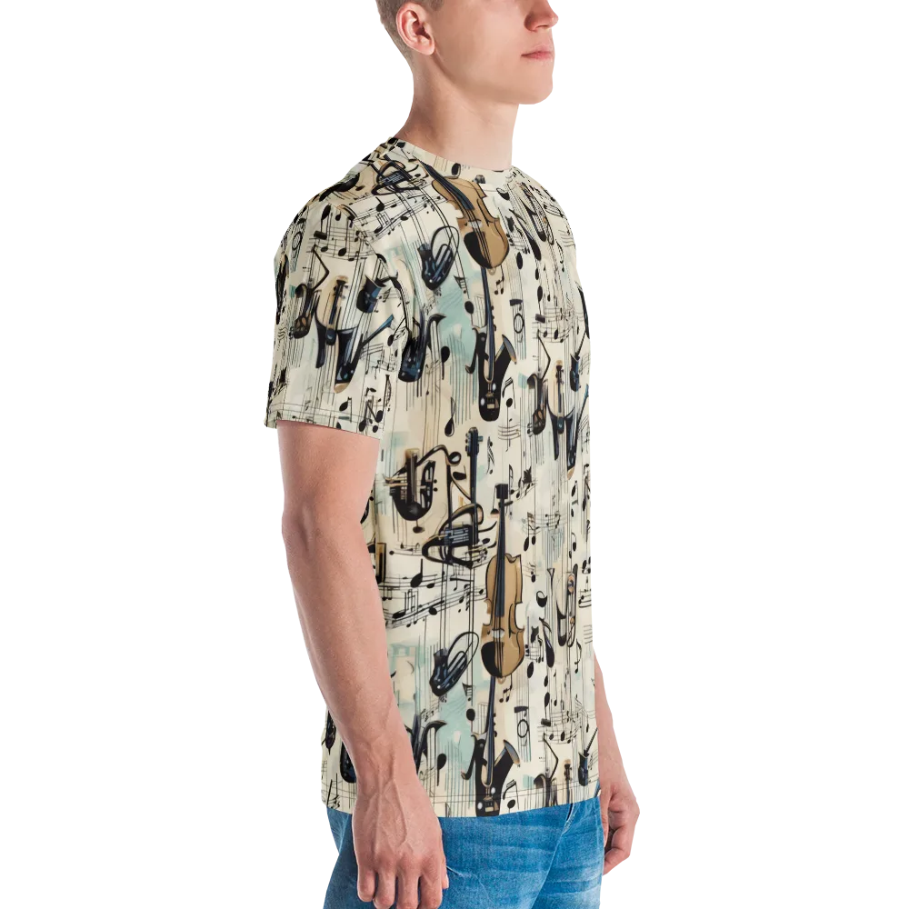 Midnight Symphony on Men's Crew Neck T-Shirt — Right