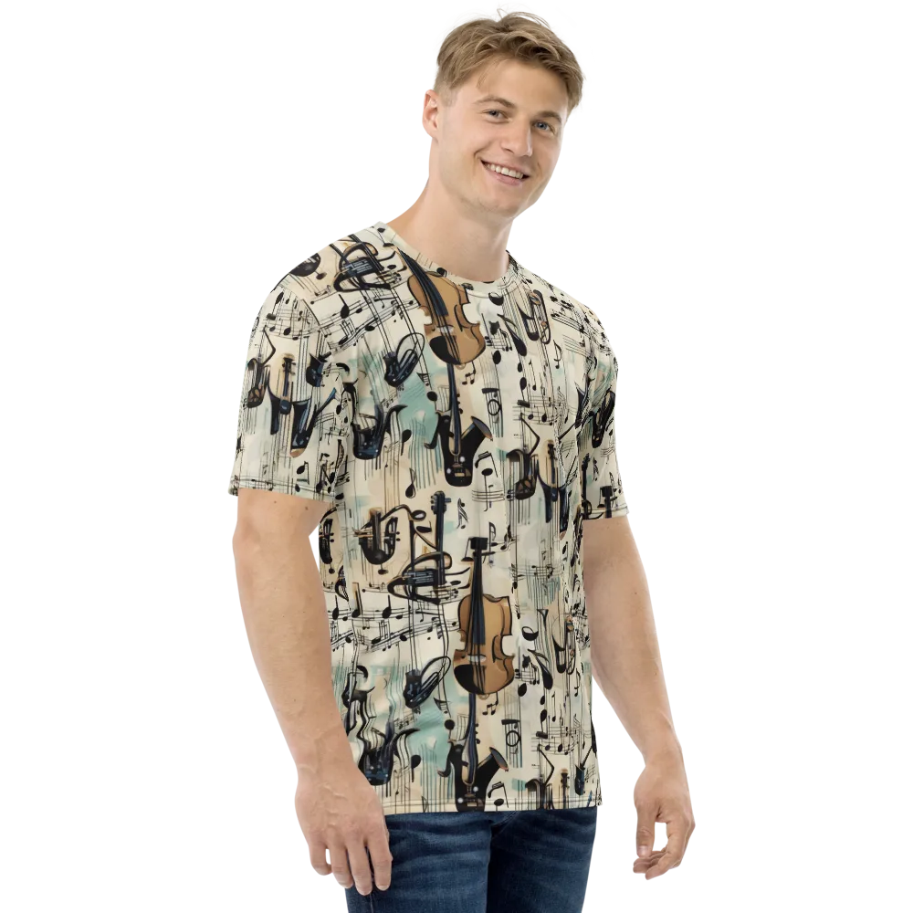 Midnight Symphony on Men's Crew Neck T-Shirt — Right