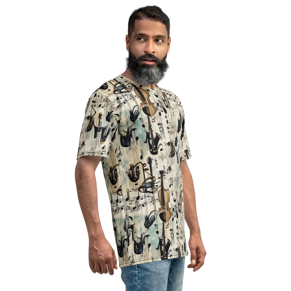 Midnight Symphony on Men's Crew Neck T-Shirt — Right