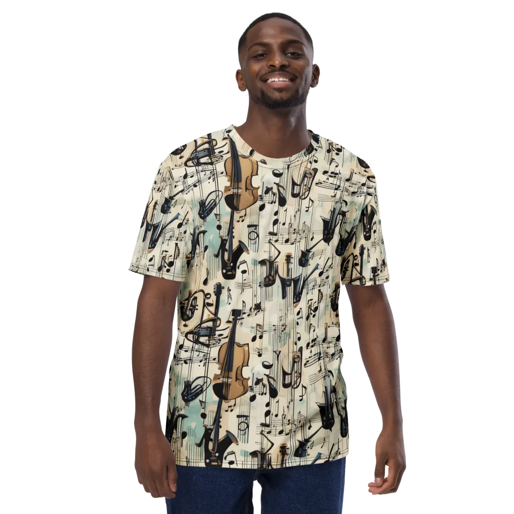 Midnight Symphony on Men's Crew Neck T-Shirt — Front