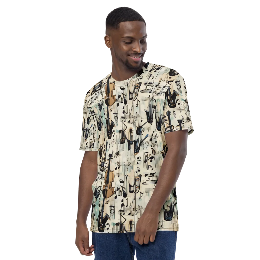 Midnight Symphony on Men's Crew Neck T-Shirt — Left