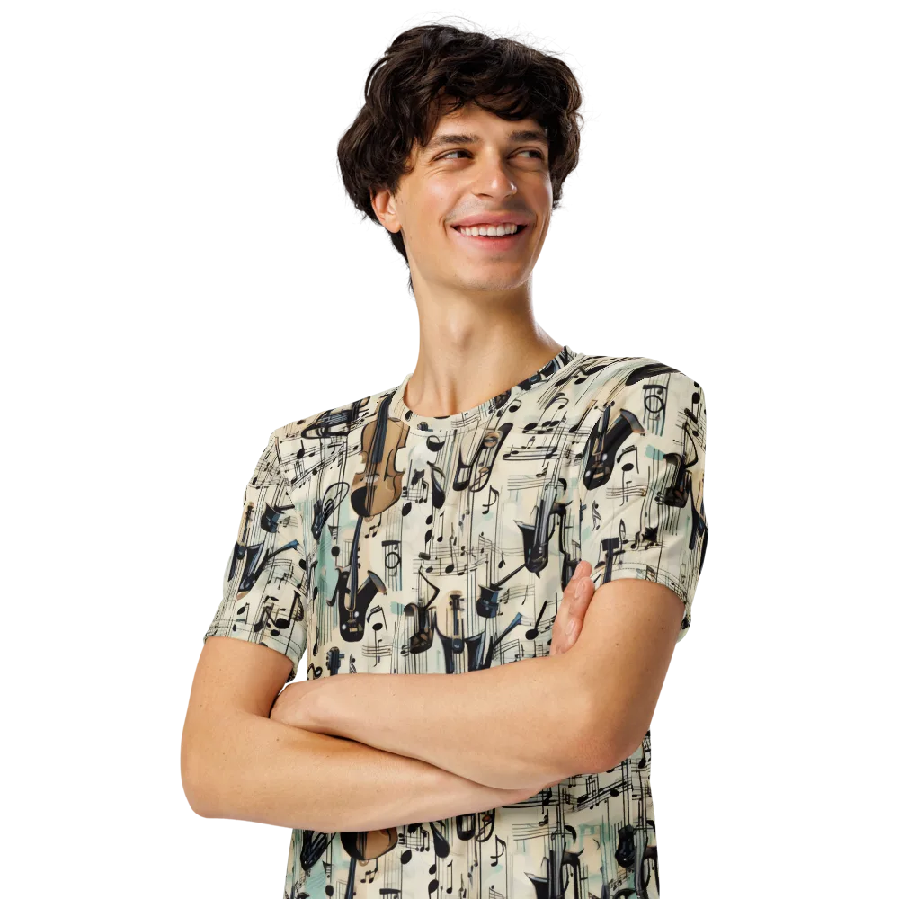Midnight Symphony on Men's Crew Neck T-Shirt — Left Front
