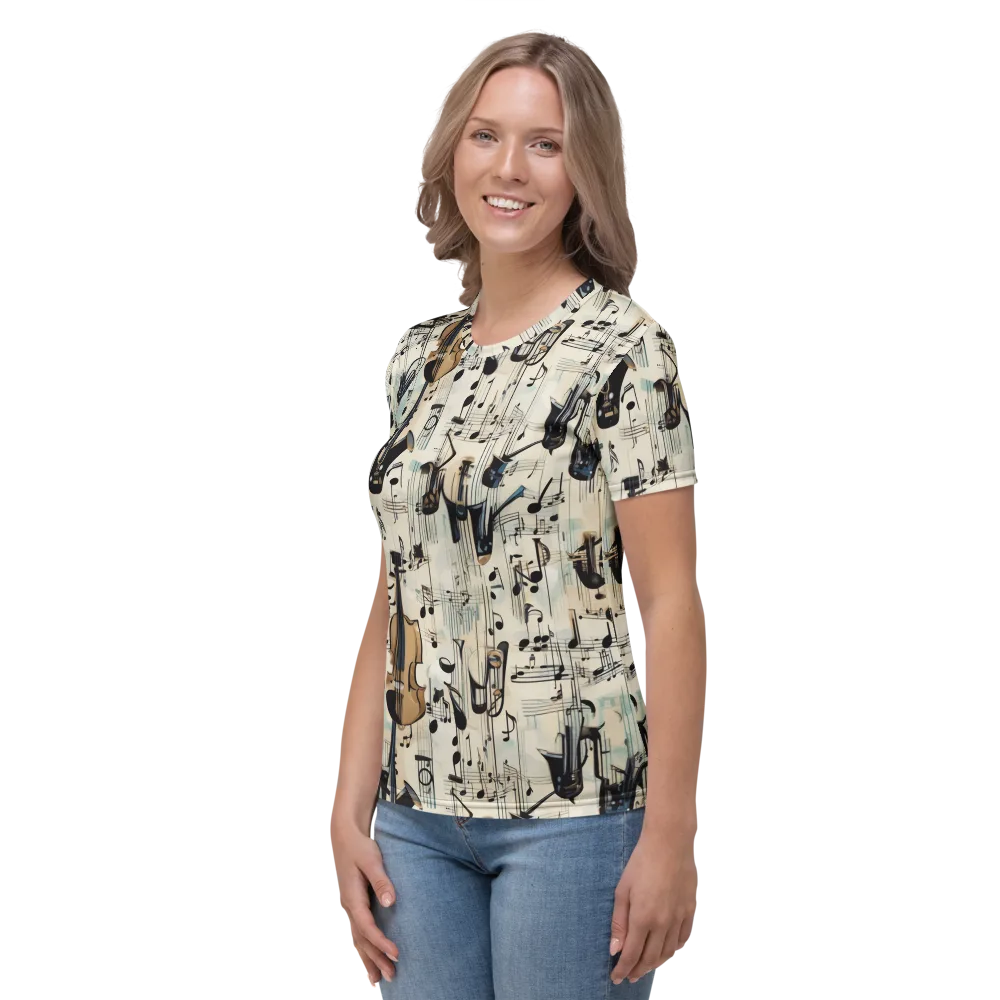 Midnight Symphony on Women's Crew Neck T-Shirt — Left
