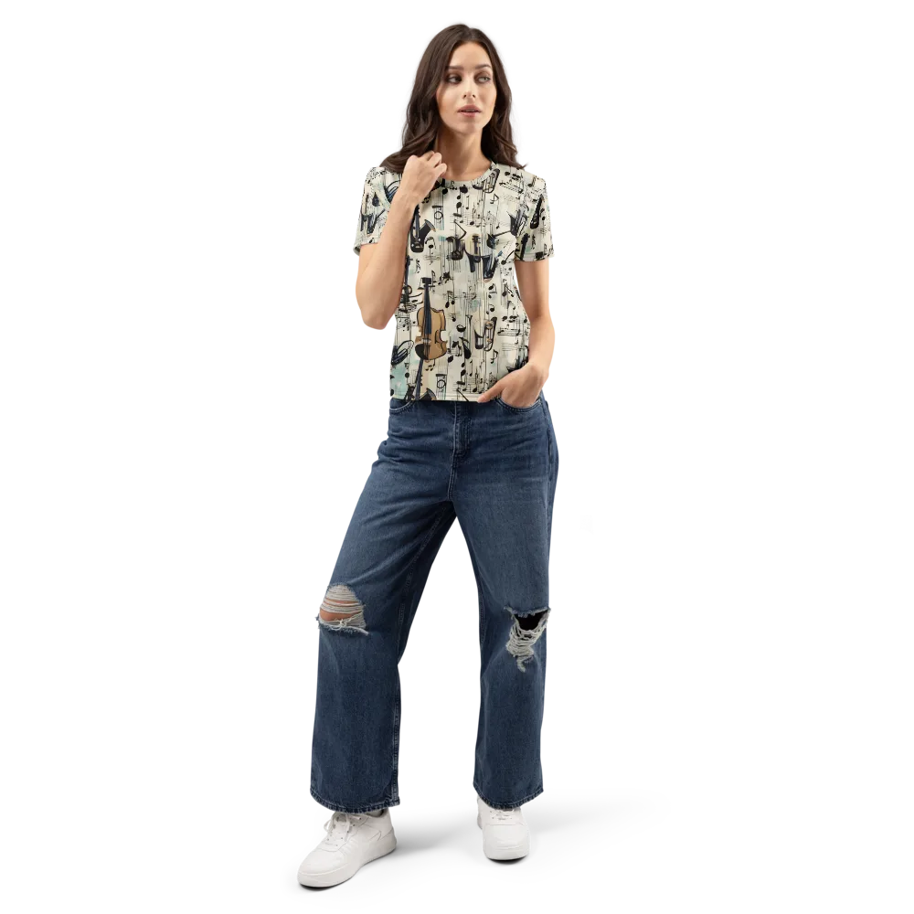 Midnight Symphony on Women's Crew Neck T-Shirt — Front