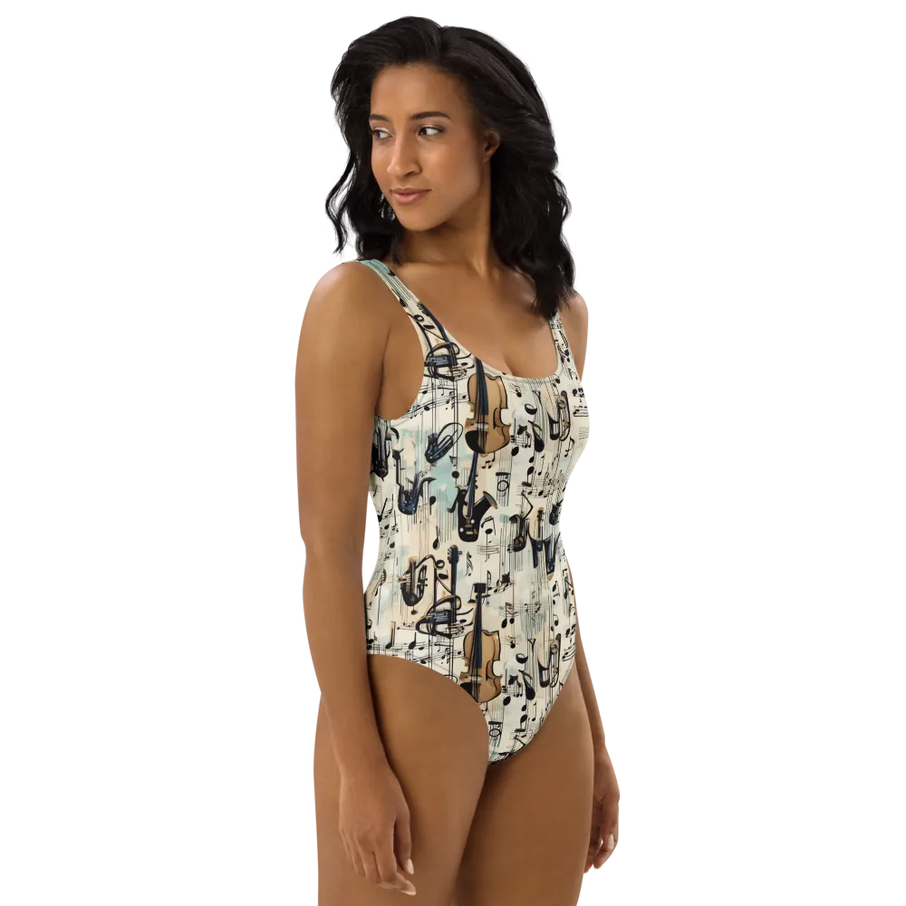 Midnight Symphony on One-Piece Swimsuit — Right