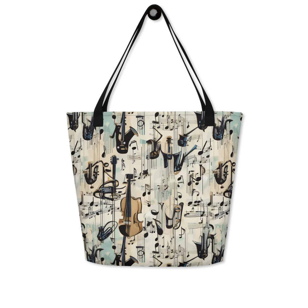 Midnight Symphony on Large Tote Bag W/ Pocket — Front