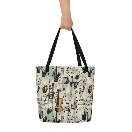 Midnight Symphony on a Large Tote Bag W/ Pocket