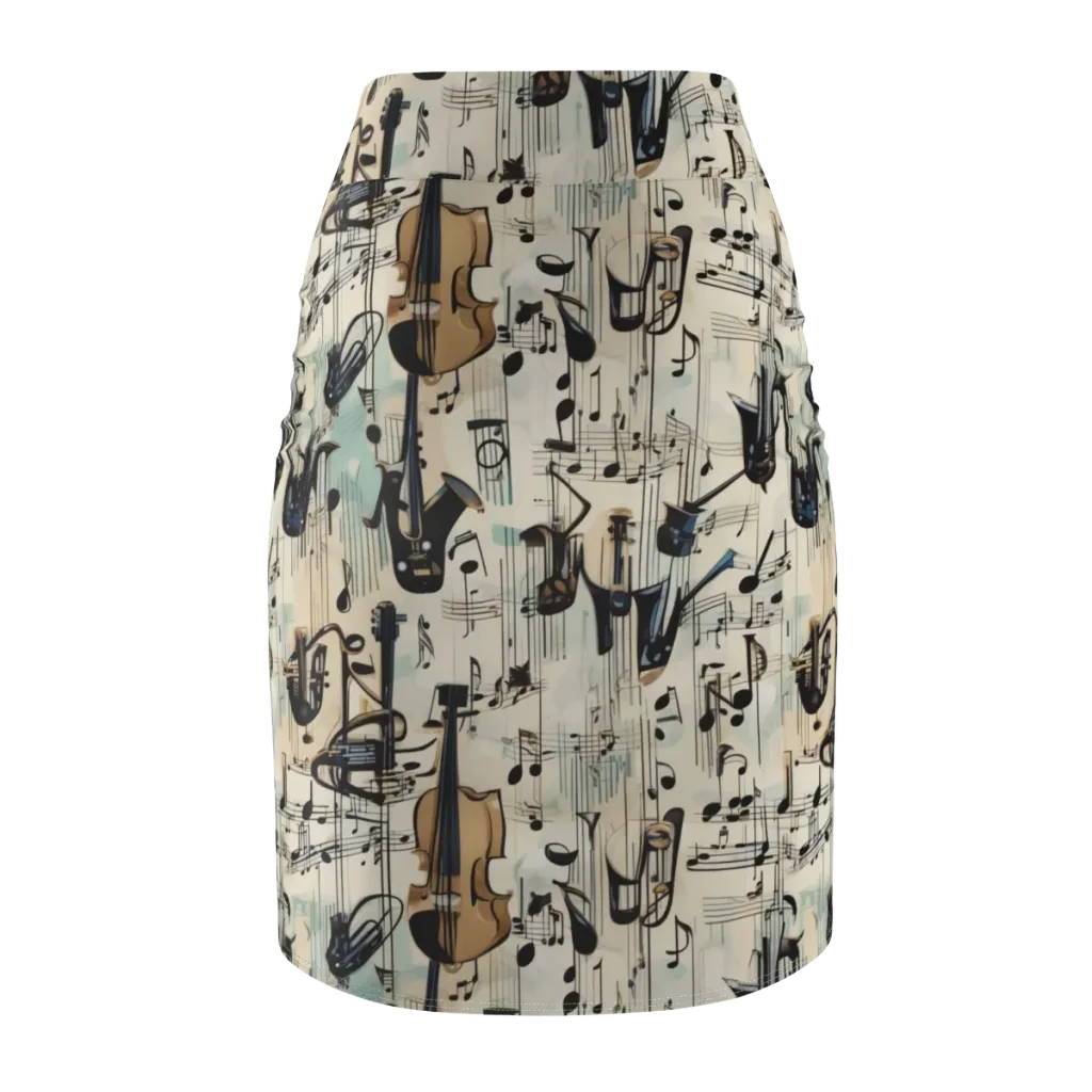 Midnight Symphony on Pencil Skirt — Back