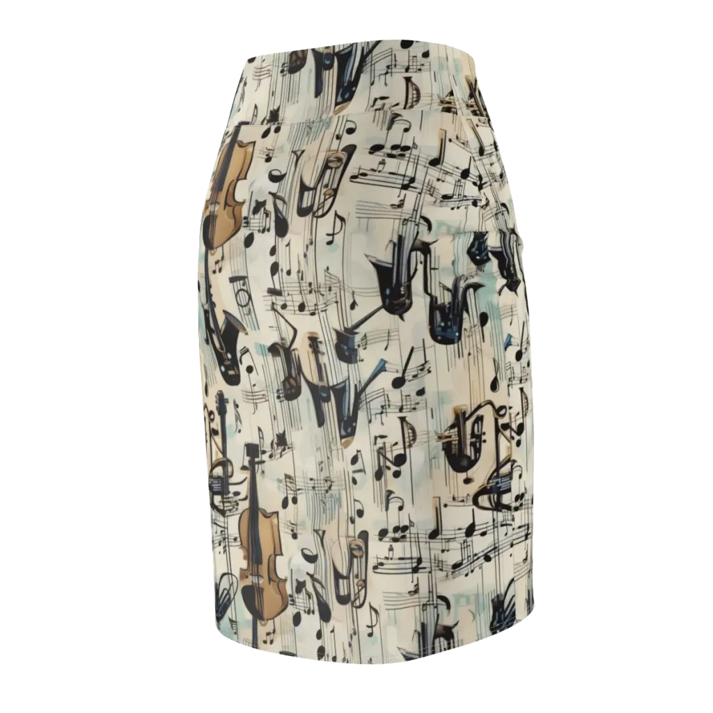 Midnight Symphony on Pencil Skirt — Back Side