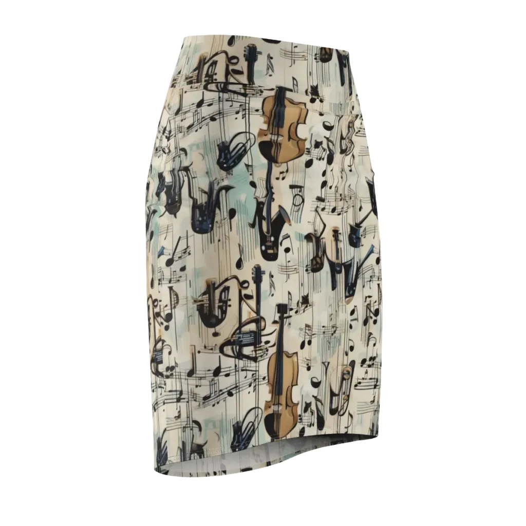 Midnight Symphony on Pencil Skirt — Front Side
