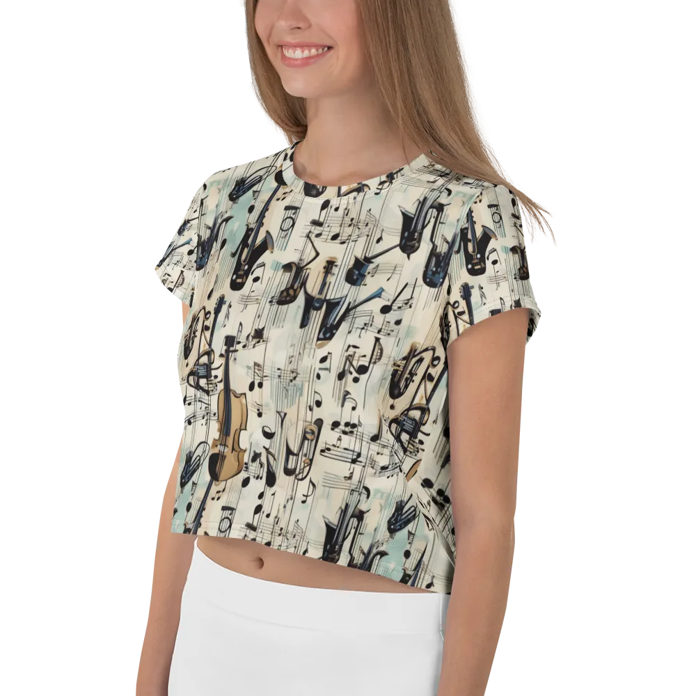 Midnight Symphony on Crop Tee — Left