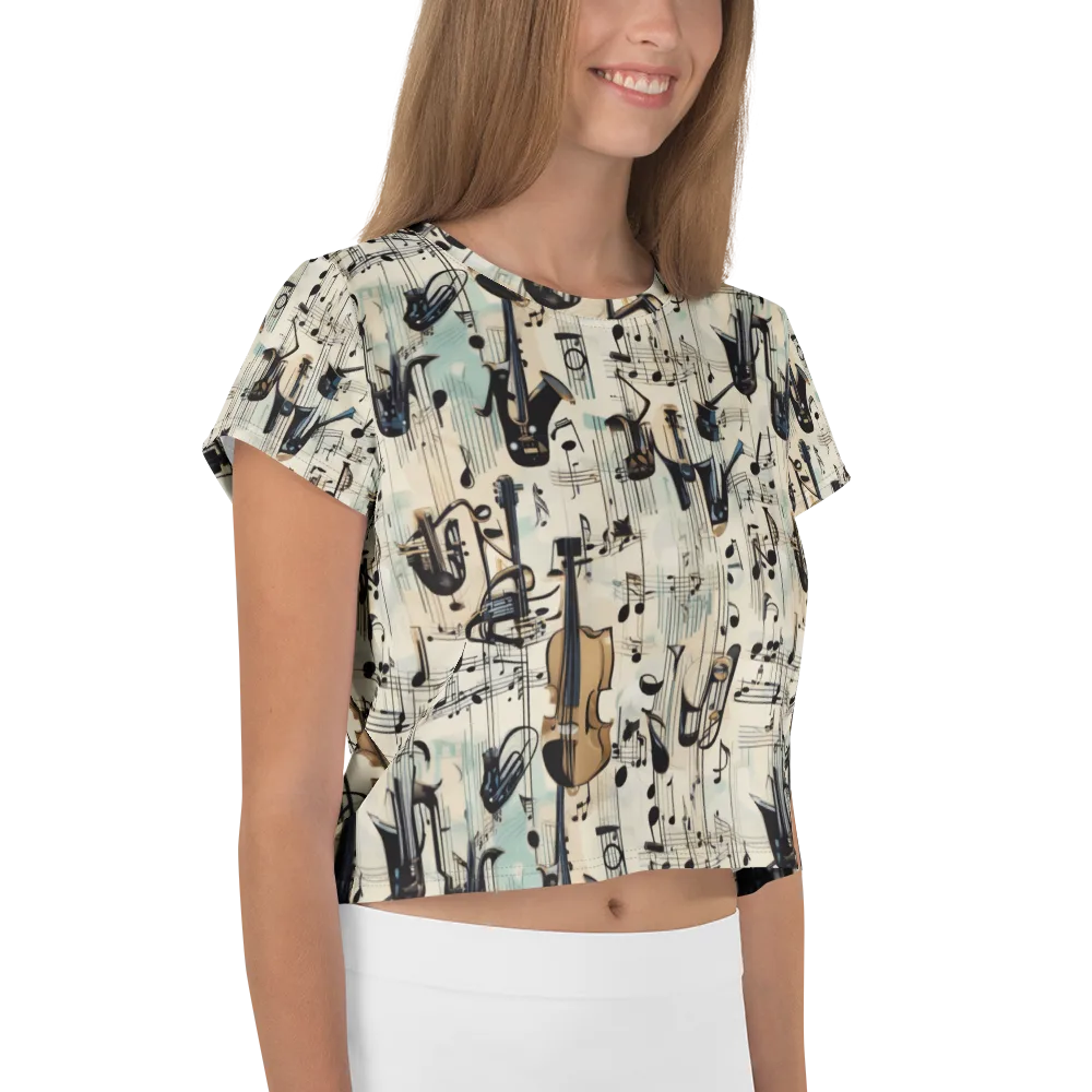 Midnight Symphony on Crop Tee — Right