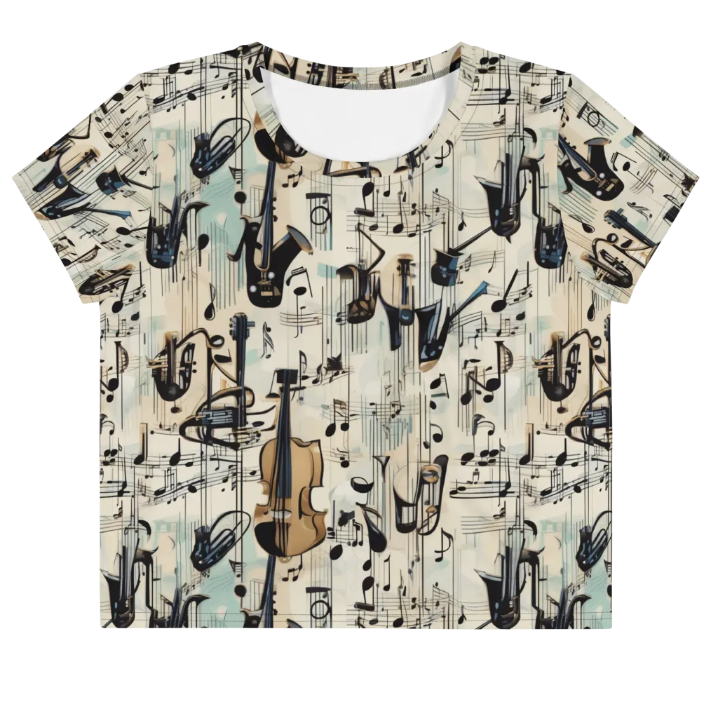 Midnight Symphony on Crop Tee — Front