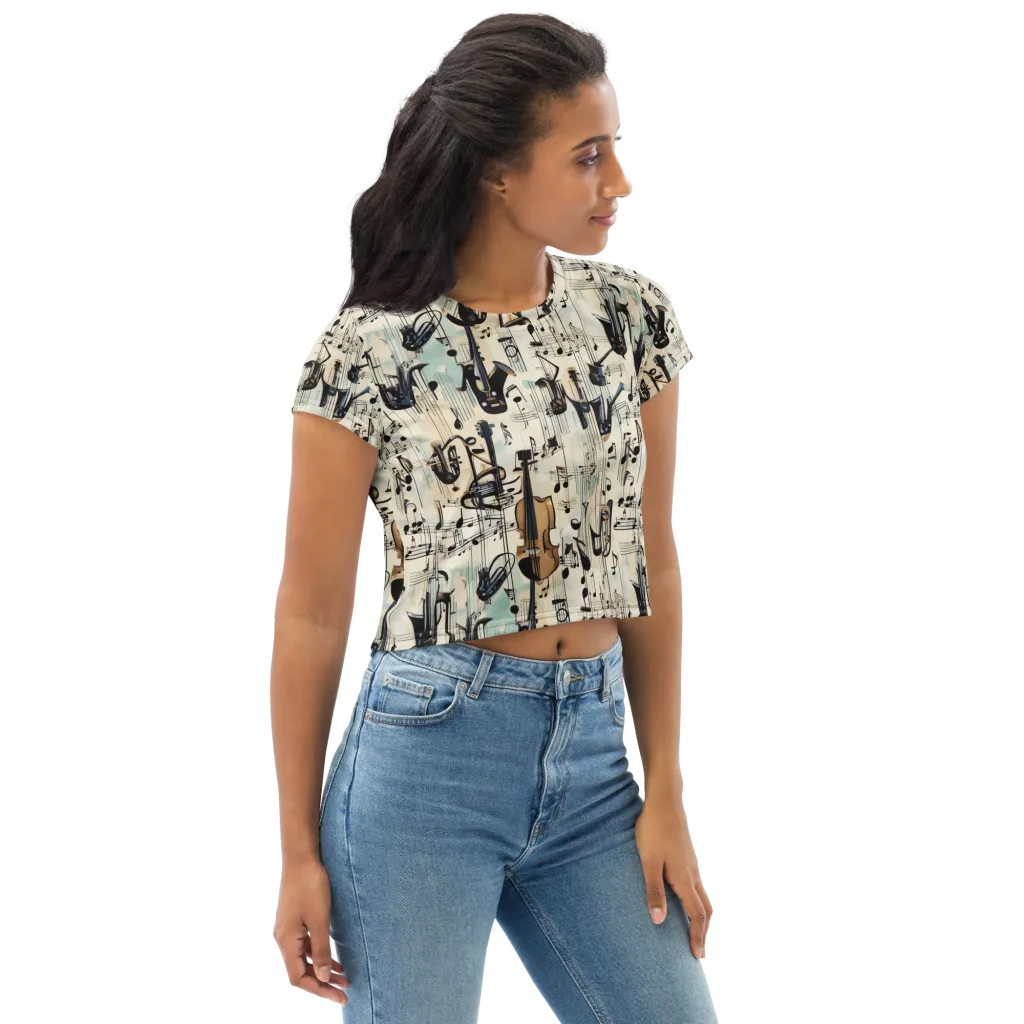 Midnight Symphony on Crop Tee — Right Front