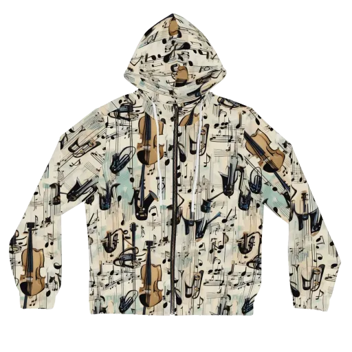 Midnight Symphony on a Women's Full-Zip Hoodie