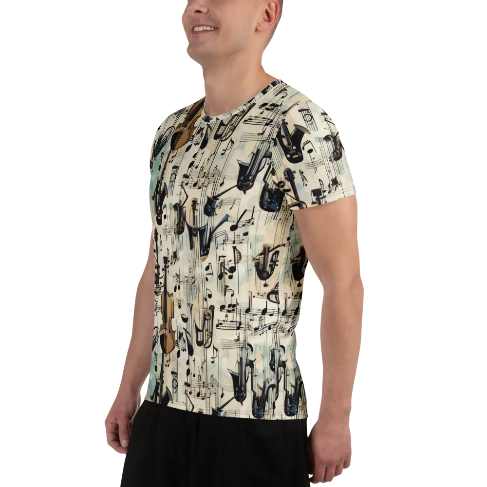 Midnight Symphony on Men's Athletic T-Shirt — Left