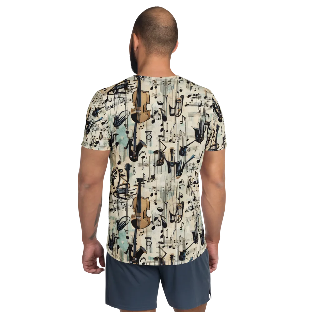 Midnight Symphony on Men's Athletic T-Shirt — Back