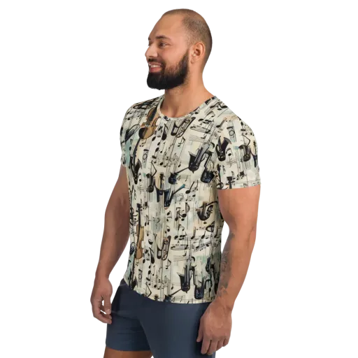 Midnight Symphony on a Men's Athletic T-Shirt
