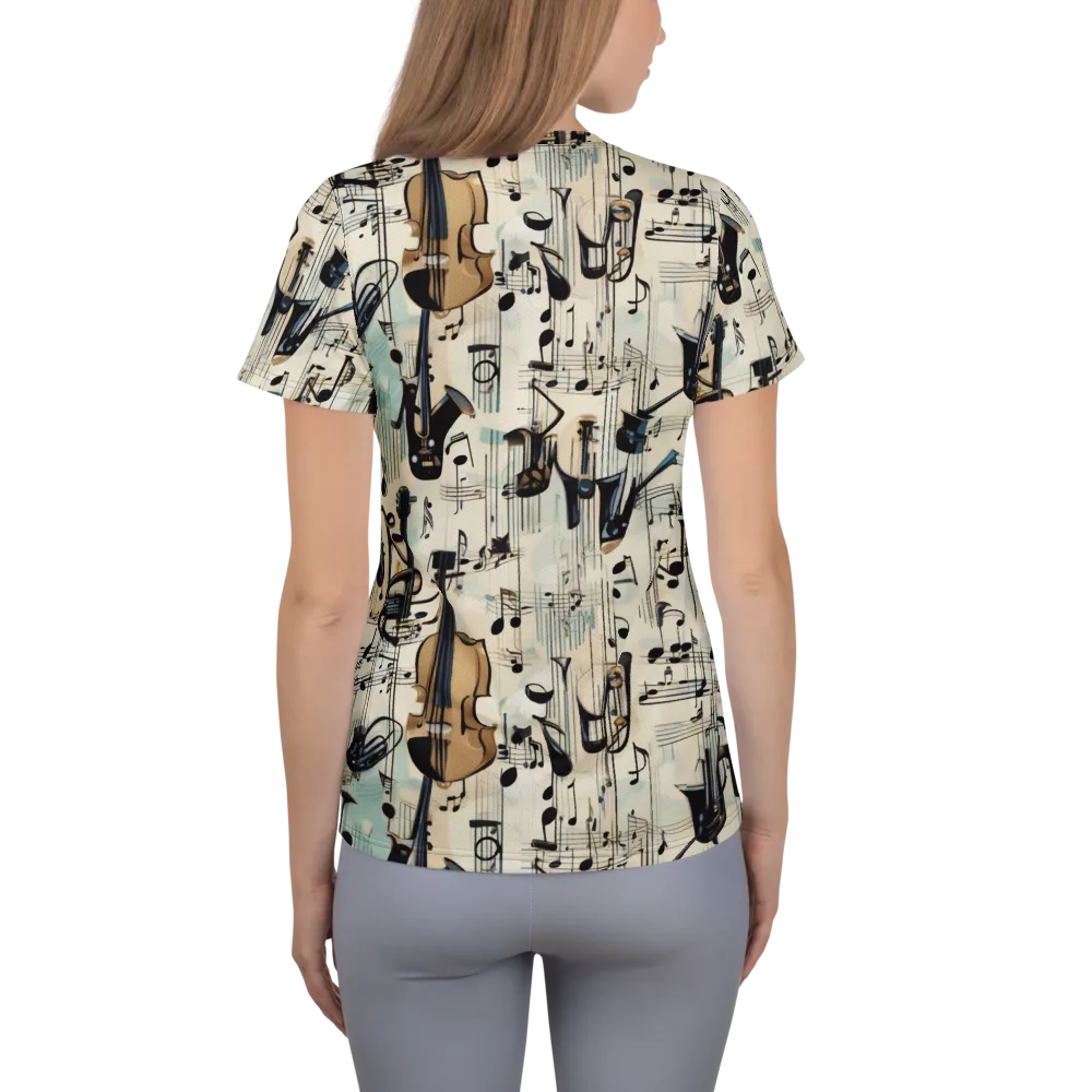 Midnight Symphony on Women's Athletic T-Shirt — Back