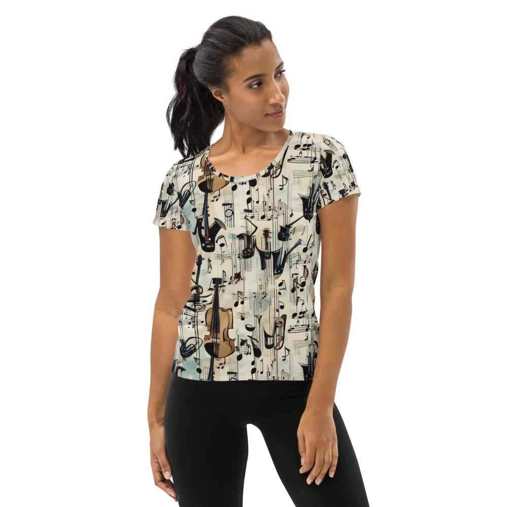 Midnight Symphony on Women's Athletic T-Shirt — Front