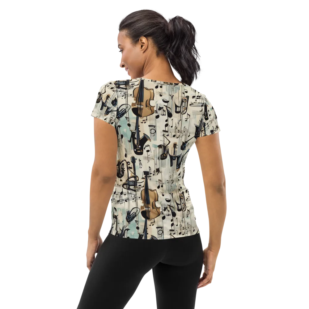 Midnight Symphony on Women's Athletic T-Shirt — Back