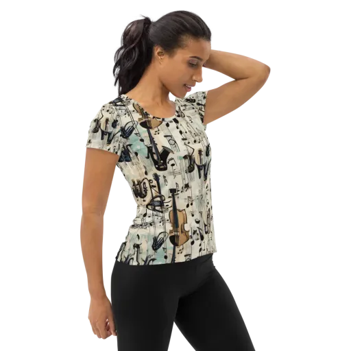 Midnight Symphony on a Women's Athletic T-Shirt