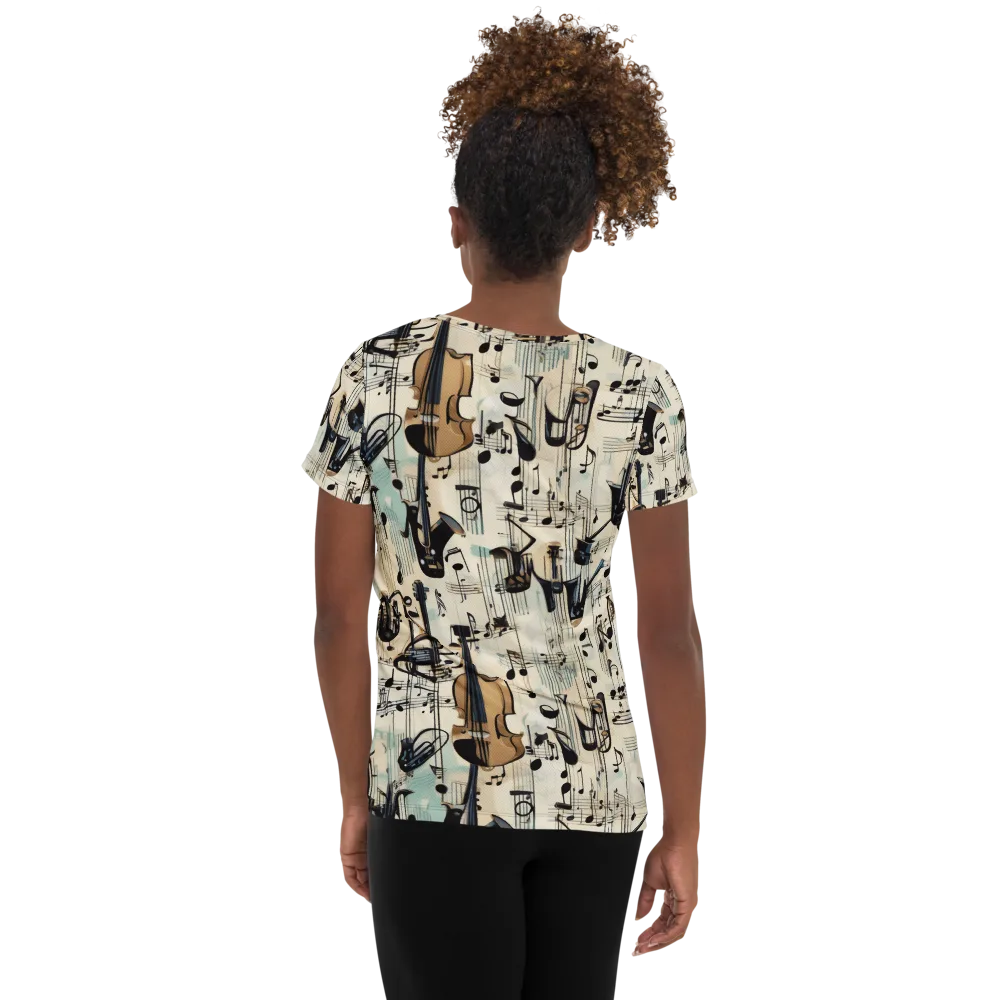 Midnight Symphony on Women's Athletic T-Shirt — Back