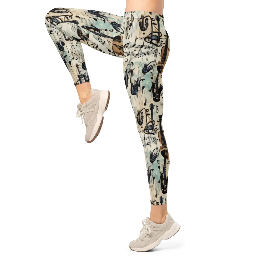 Midnight Symphony on Leggings — Left