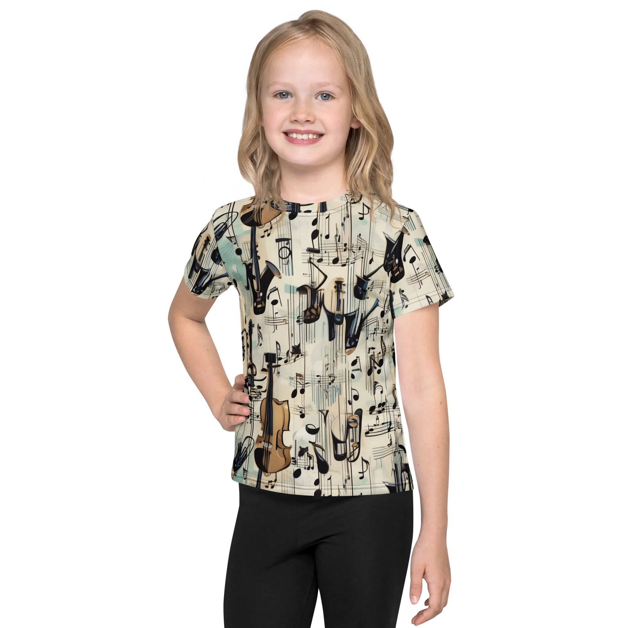 Midnight Symphony on Kids Crew Neck T-Shirt — Front