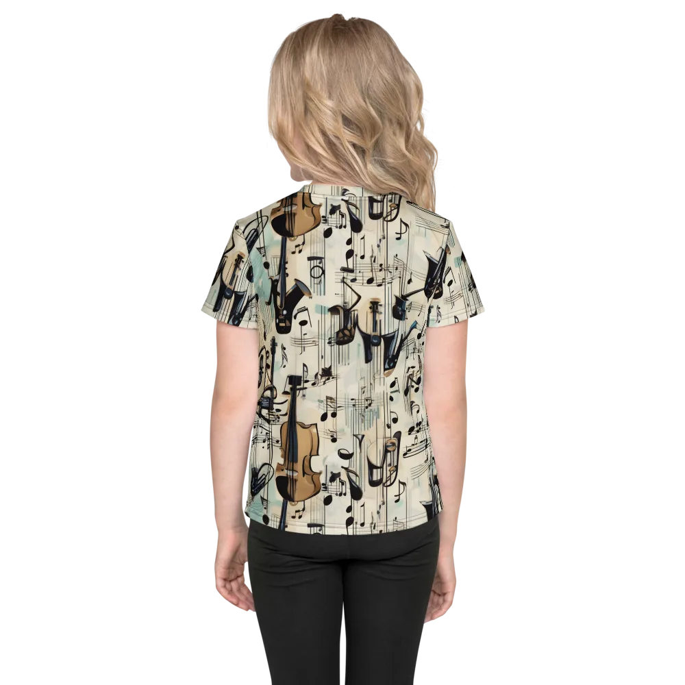 Midnight Symphony on Kids Crew Neck T-Shirt — Back