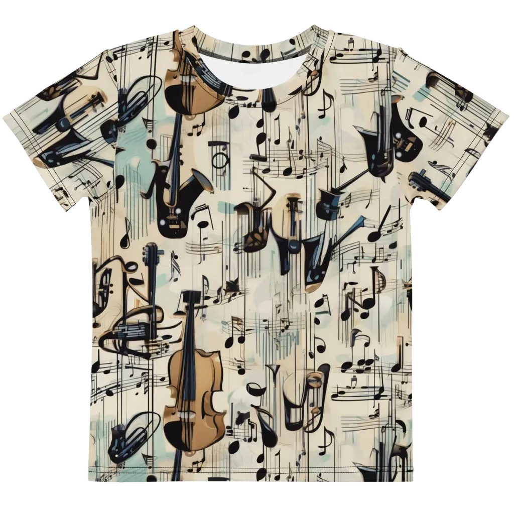 Midnight Symphony on Kids Crew Neck T-Shirt — Front