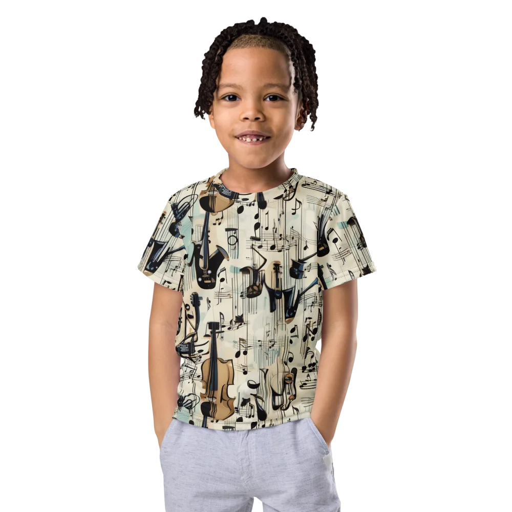 Midnight Symphony on Kids Crew Neck T-Shirt — Front