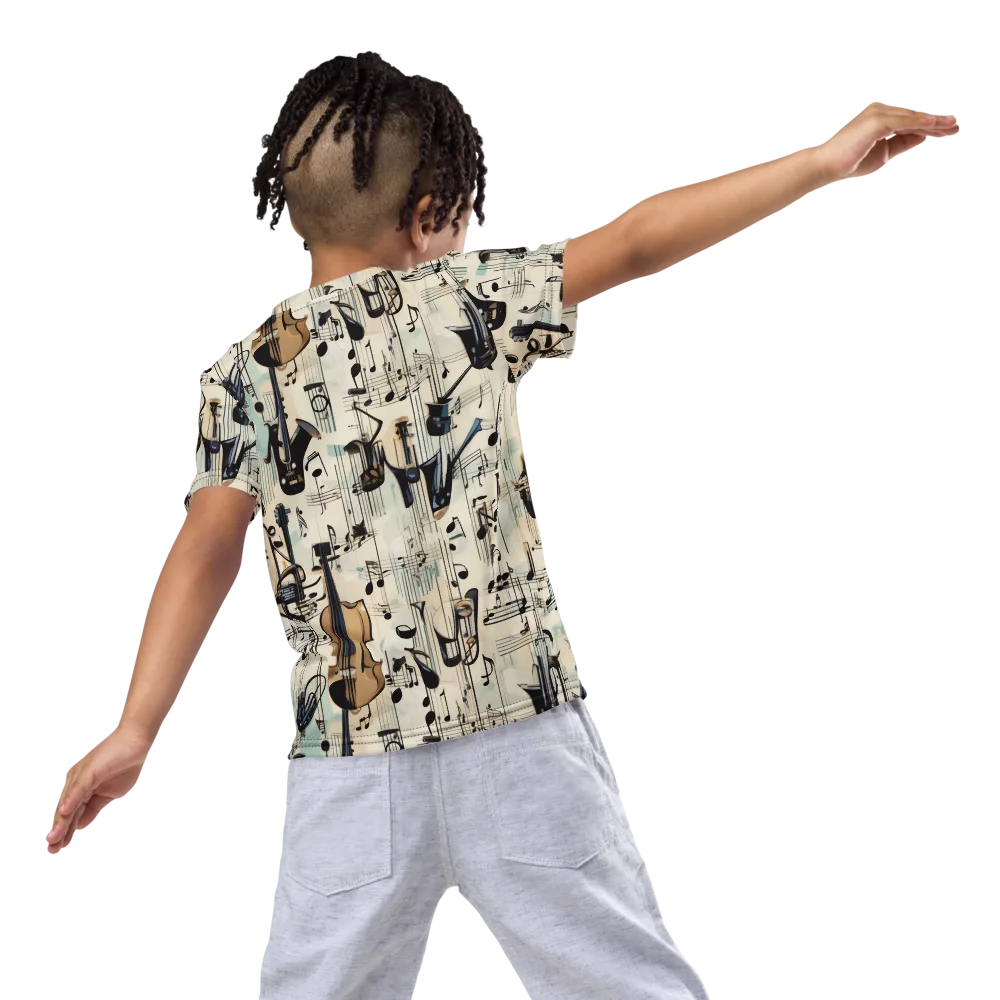 Midnight Symphony on Kids Crew Neck T-Shirt — Back