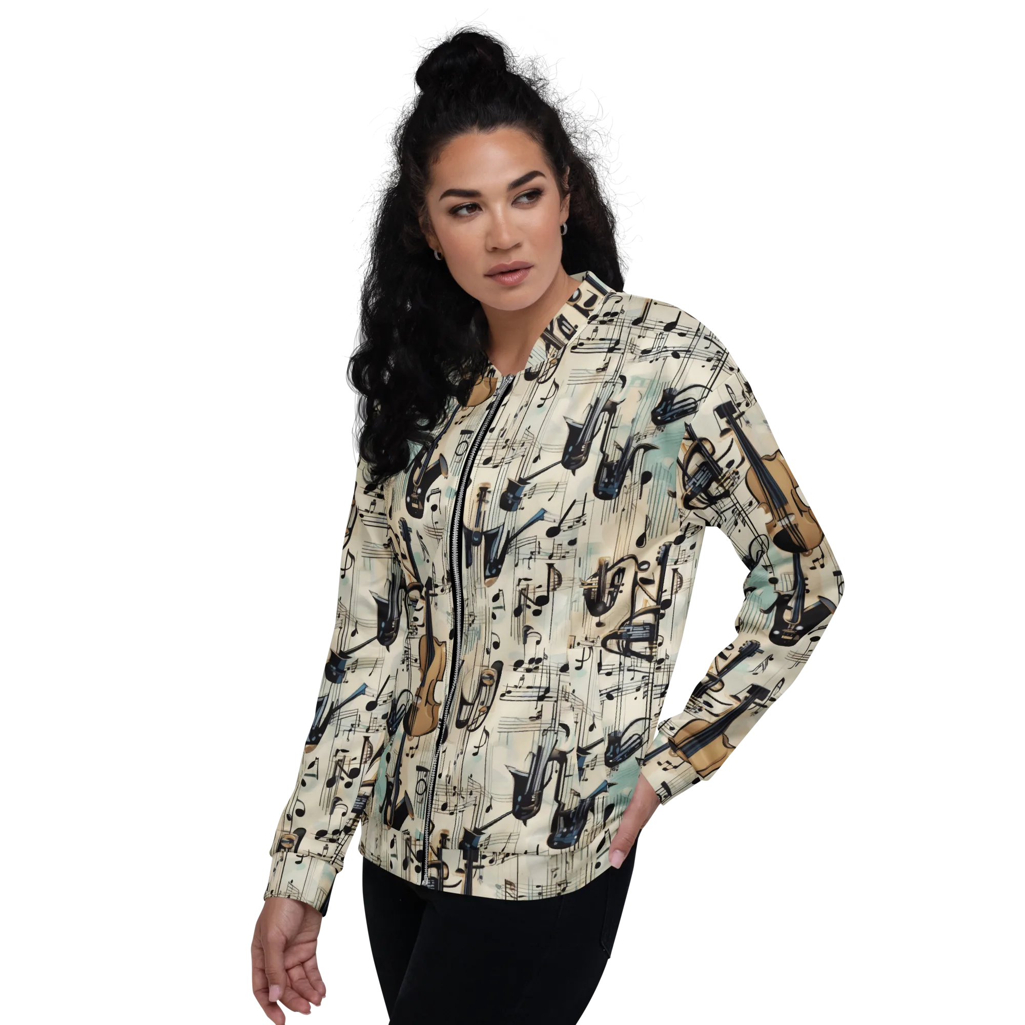 Midnight Symphony on Bomber Jacket — Left