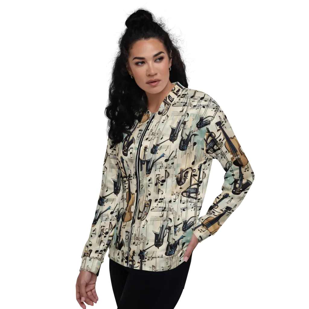 Midnight Symphony on Bomber Jacket — Left